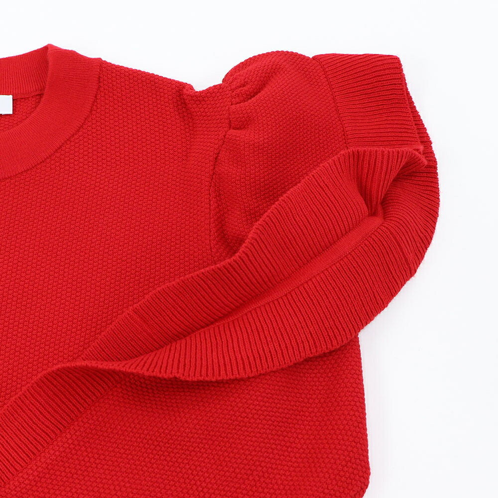Max Mara ニット  レッド  ワッフルニット フリル  21366071