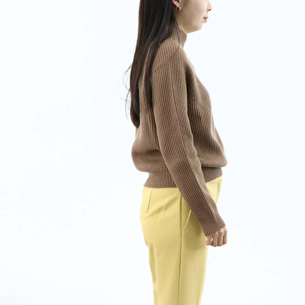 Max Mara ニット ブラウン スタンドカラー リブ編み 29366173