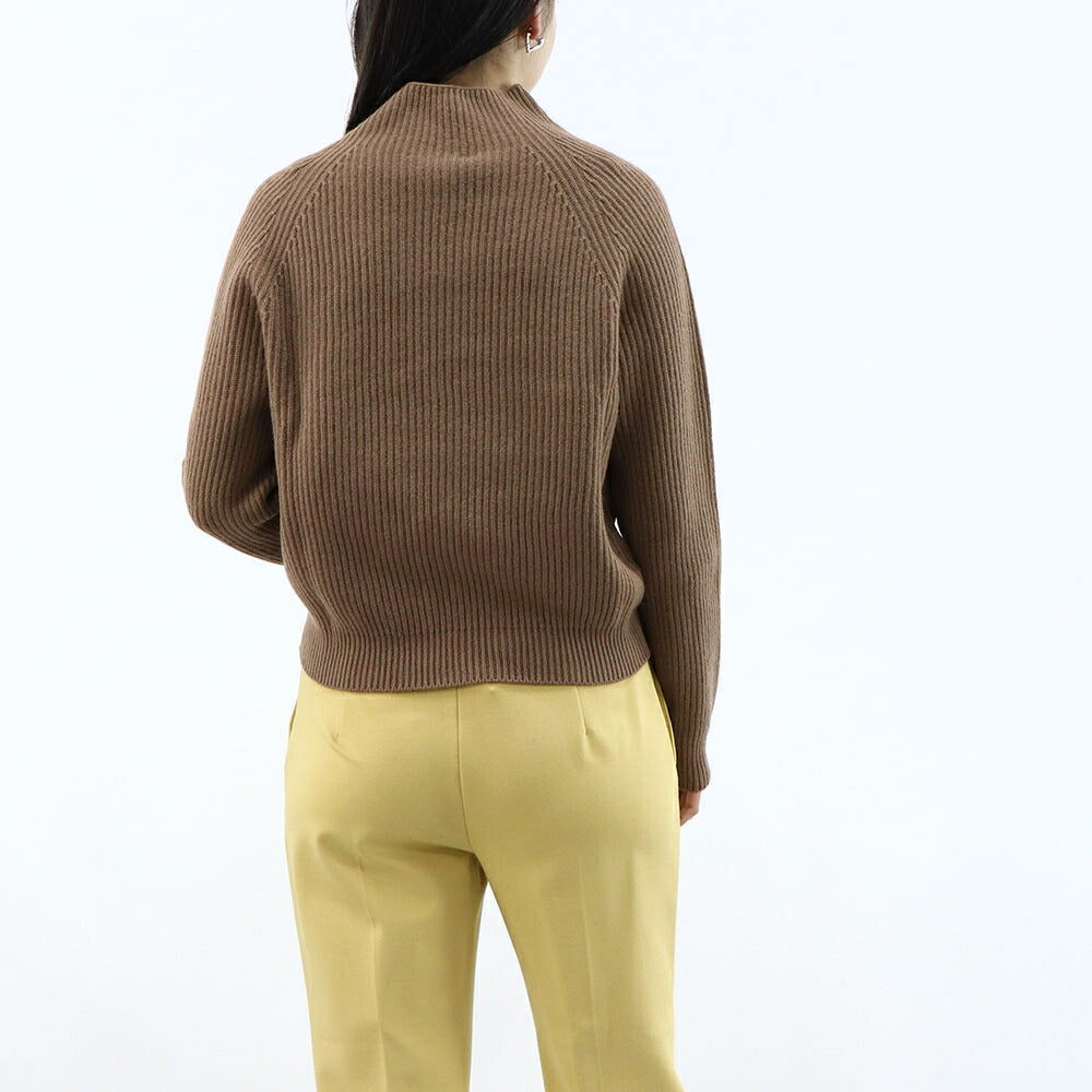 Max Mara ニット ブラウン スタンドカラー リブ編み 29366173