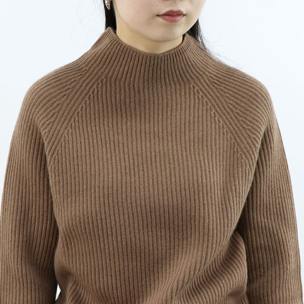 Max Mara ニット ブラウン スタンドカラー リブ編み 29366173