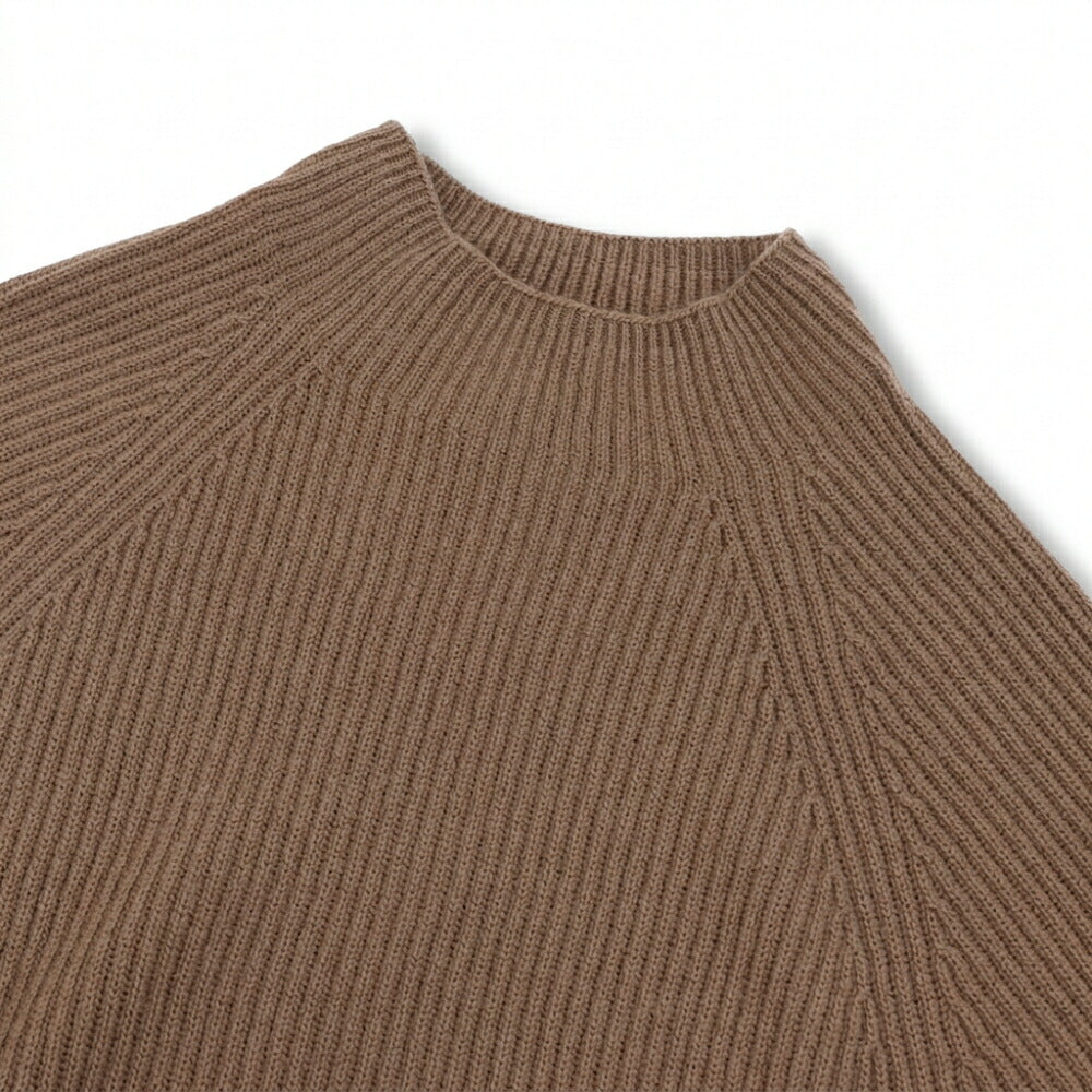 Max Mara ニット ブラウン スタンドカラー リブ編み 29366173