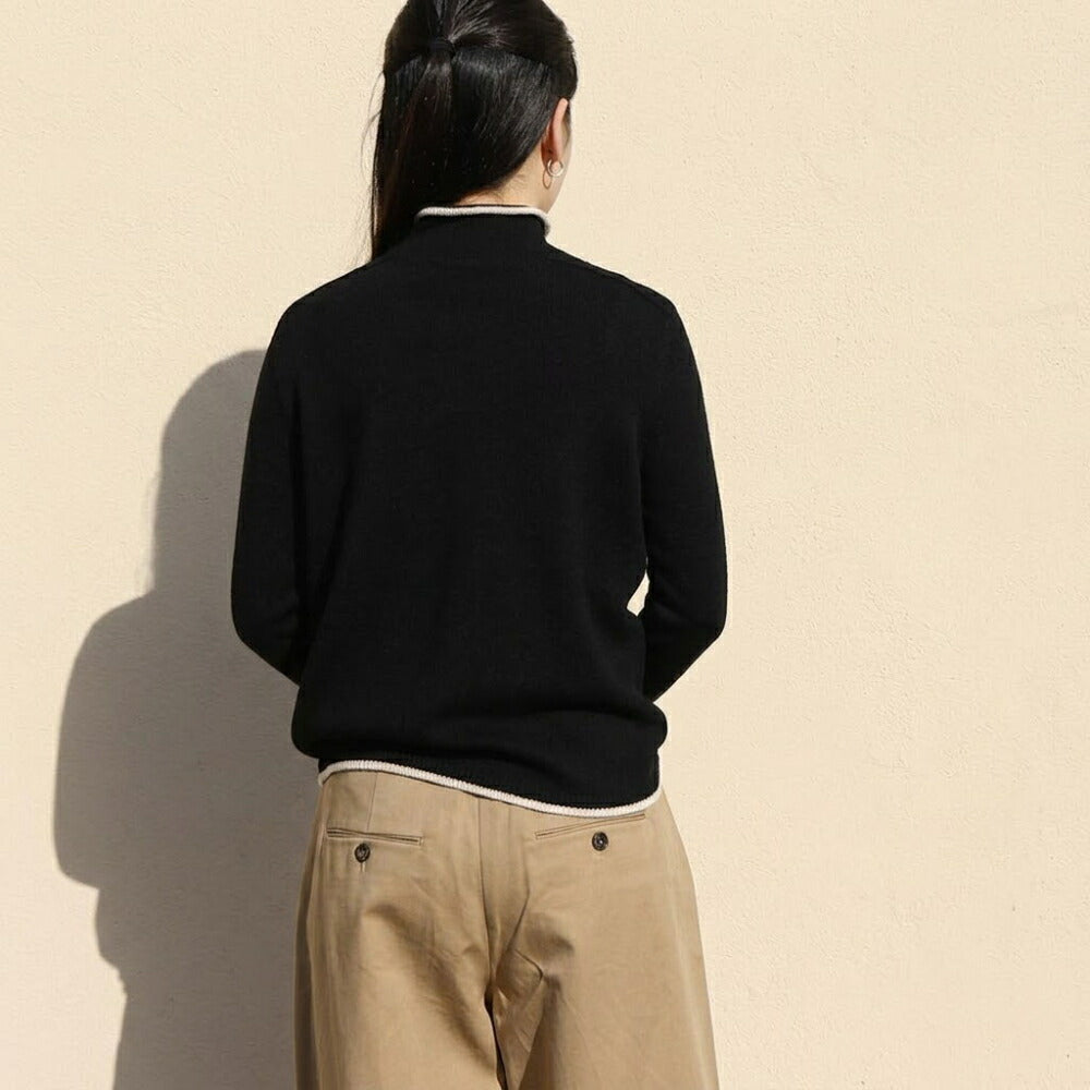 Max Mara ニット ブラック ロゴ ハイネック 19361111
