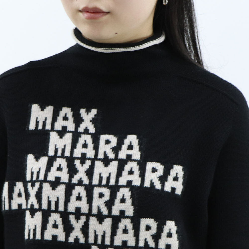 Max Mara ニット ブラック ロゴ ハイネック 19361111