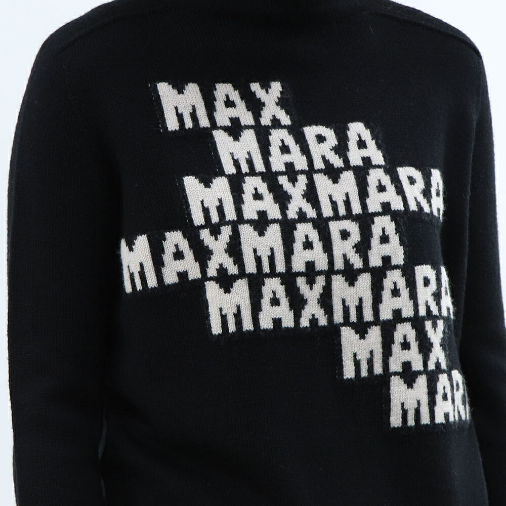 Max Mara ニット ブラック ロゴ ハイネック 19361111