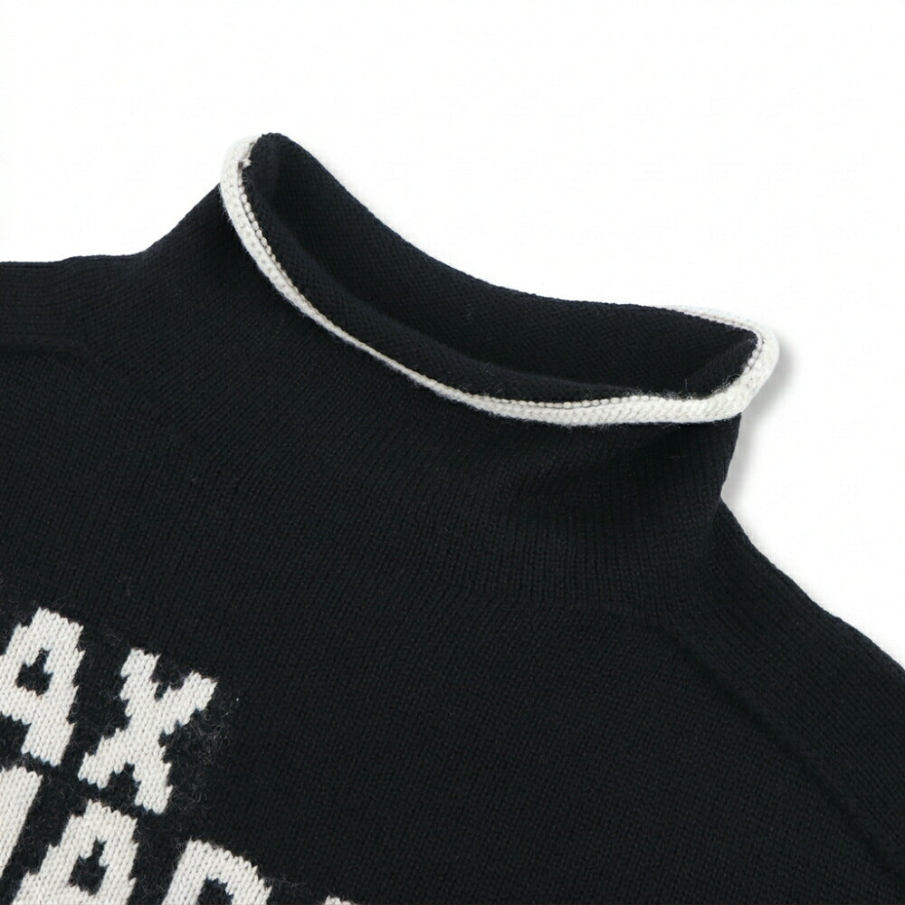 Max Mara ニット ブラック ロゴ ハイネック 19361111
