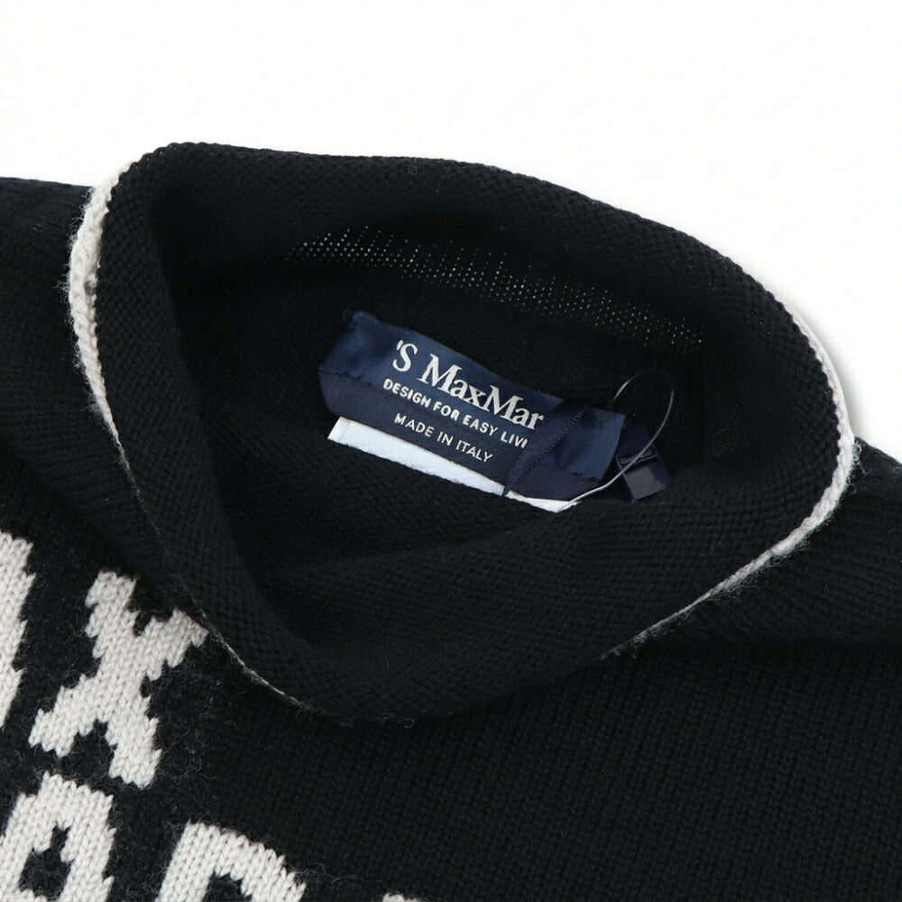 Max Mara ニット ブラック ロゴ ハイネック 19361111