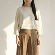Max Mara Tシャツ アイボリー オーバーサイズ ポンポン付き 長袖 11361022