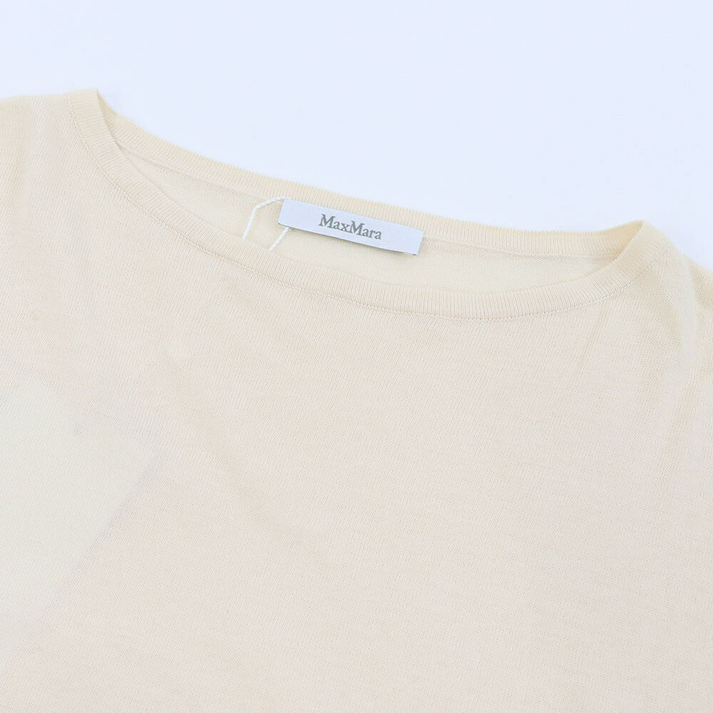 Max Mara Tシャツ アイボリー オーバーサイズ ポンポン付き 長袖 11361022
