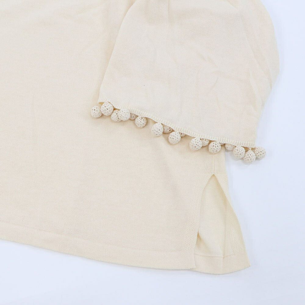 Max Mara Tシャツ アイボリー オーバーサイズ ポンポン付き 長袖 11361022