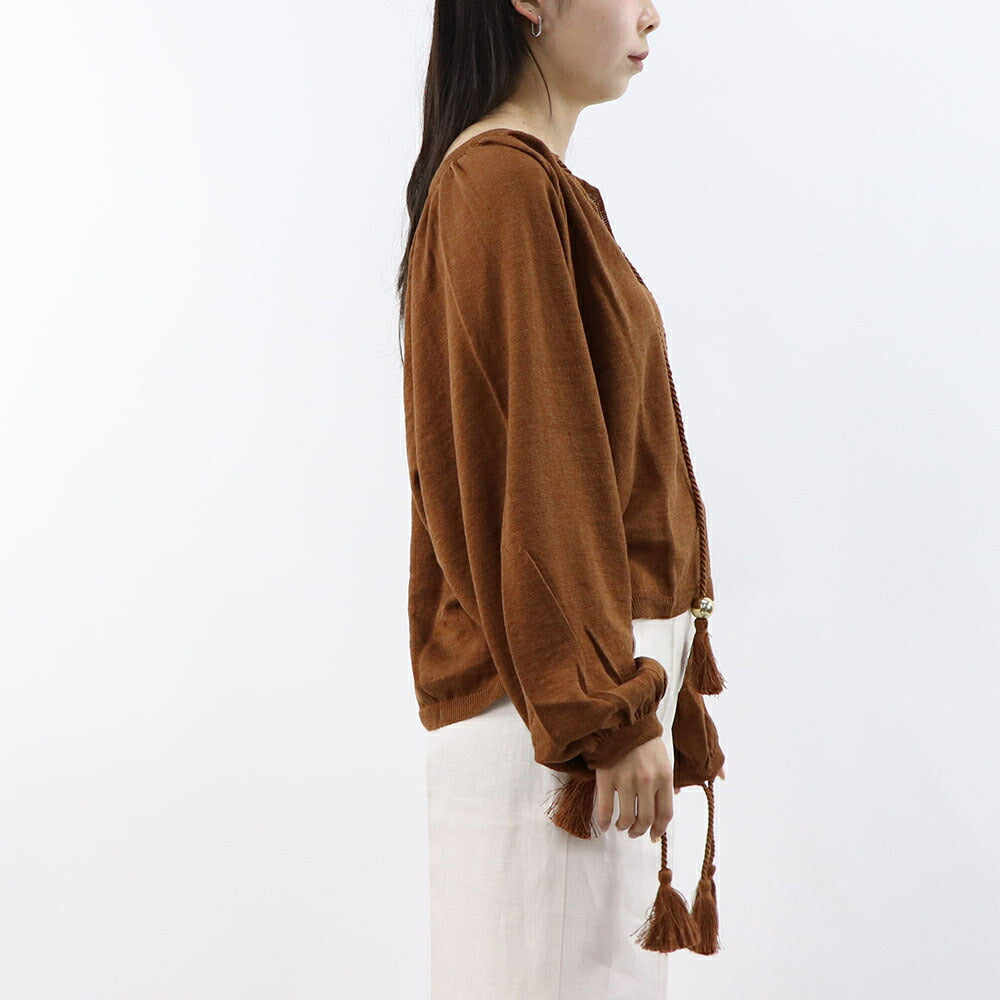 Max Mara Tシャツ ブラウン QUIRITE タッセル ブラウス 長袖 11361012