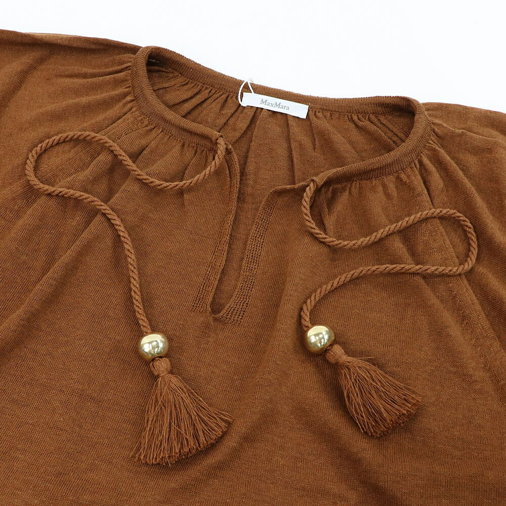 Max Mara Tシャツ ブラウン QUIRITE タッセル ブラウス 長袖 11361012