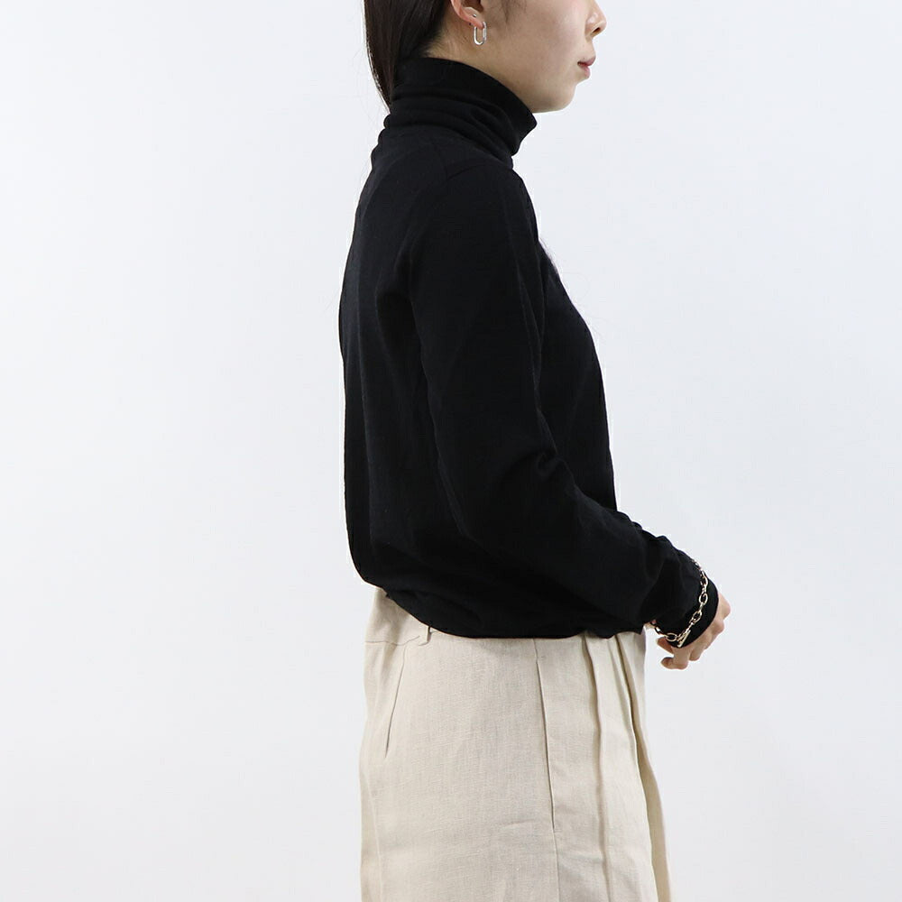 Max Mara Tシャツ ブラック ウール タートルネック スリムフィット ニット 長袖 21366142