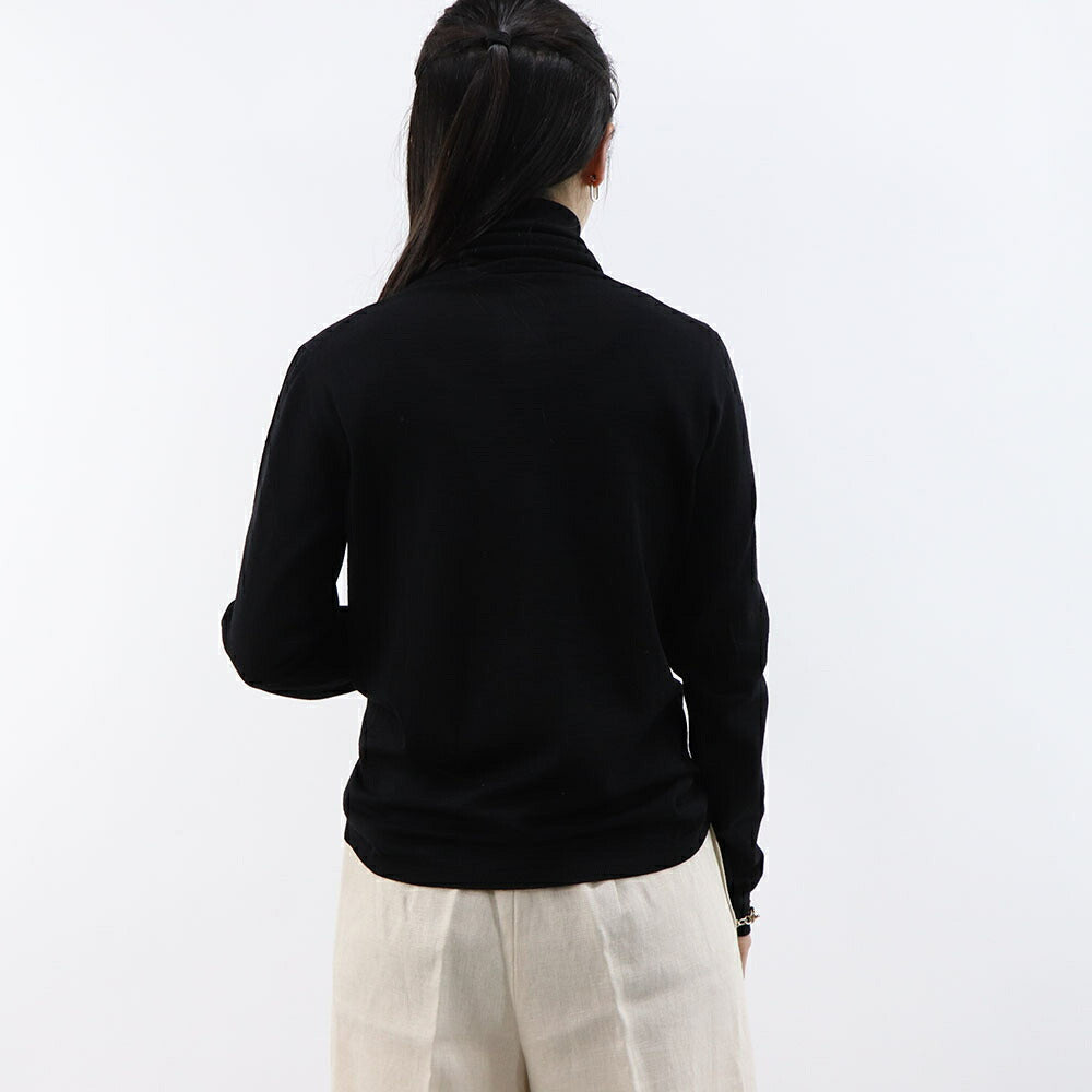 Max Mara Tシャツ ブラック ウール タートルネック スリムフィット ニット 長袖 21366142