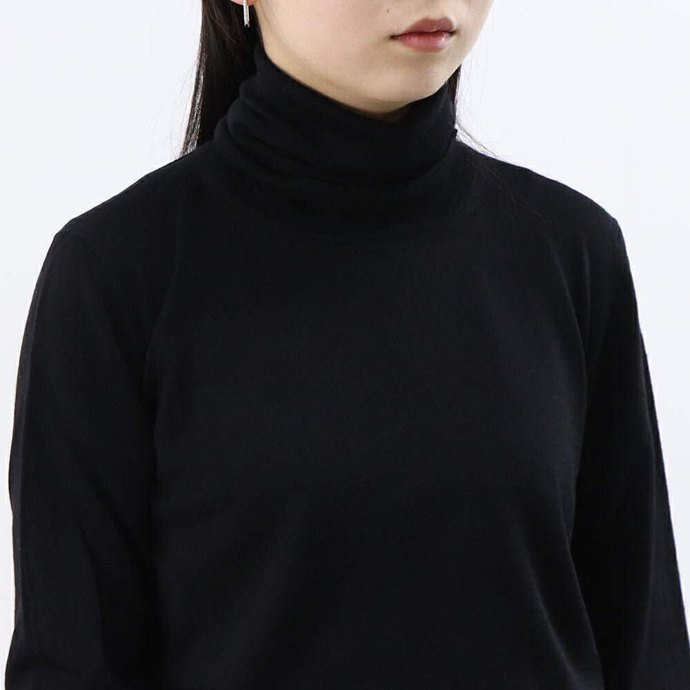 Max Mara Tシャツ ブラック ウール タートルネック スリムフィット ニット 長袖 21366142