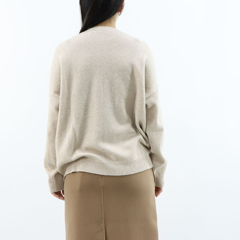 Max Mara ニット ベージュ クルーネック スパンコール ロゴ 21366232