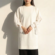 Max Mara ワンピース ホワイト AGORA フロントロゴプリント ジャージードレス 11621032