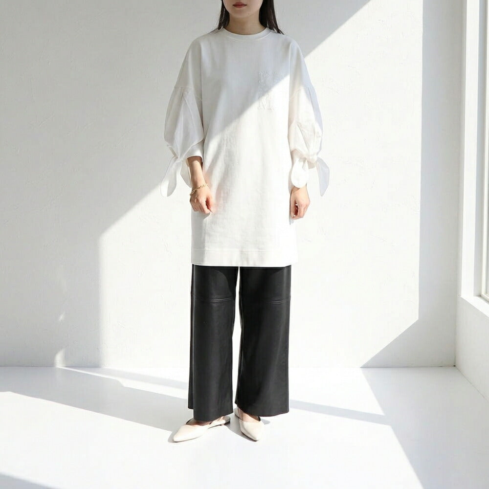 Max Mara ワンピース ホワイト AGORA フロントロゴプリント ジャージードレス 11621032
