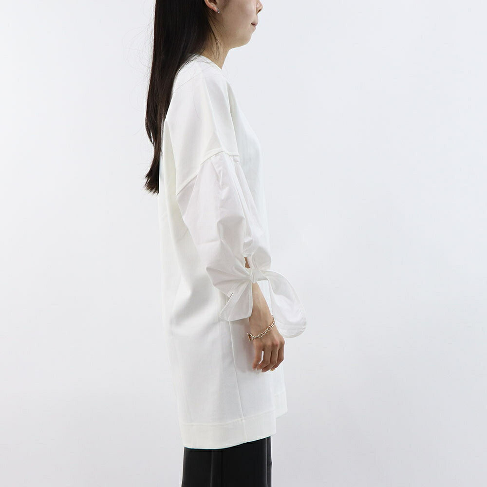 Max Mara ワンピース ホワイト AGORA フロントロゴプリント ジャージードレス 11621032