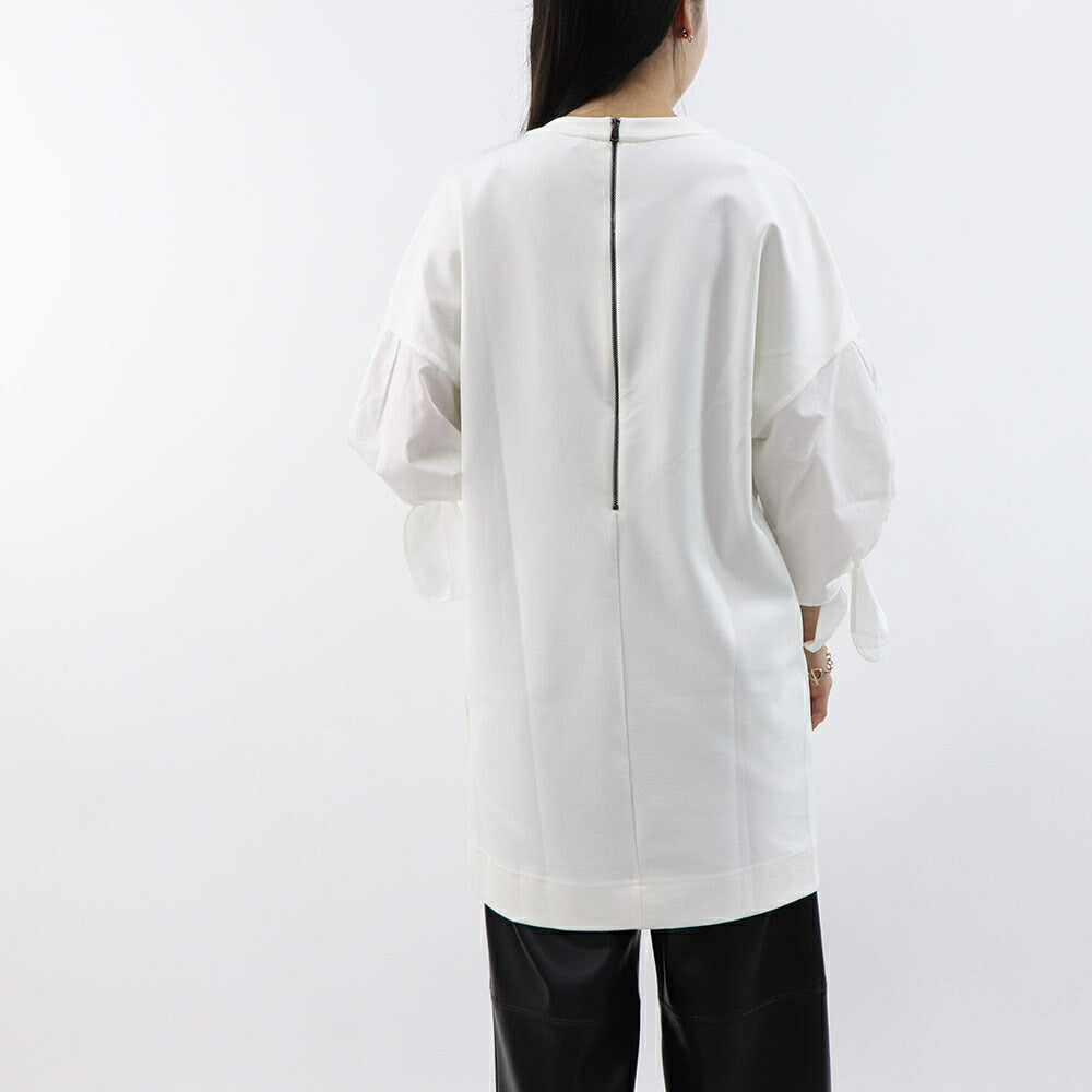 Max Mara ワンピース ホワイト AGORA フロントロゴプリント ジャージードレス 11621032