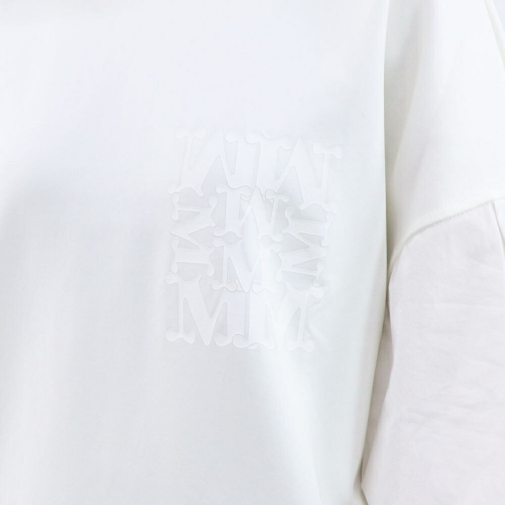 Max Mara ワンピース ホワイト AGORA フロントロゴプリント ジャージードレス 11621032