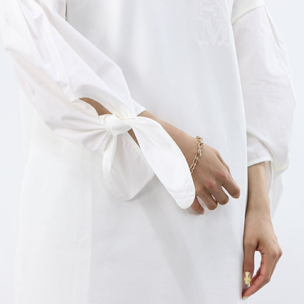 Max Mara ワンピース ホワイト AGORA フロントロゴプリント ジャージードレス 11621032