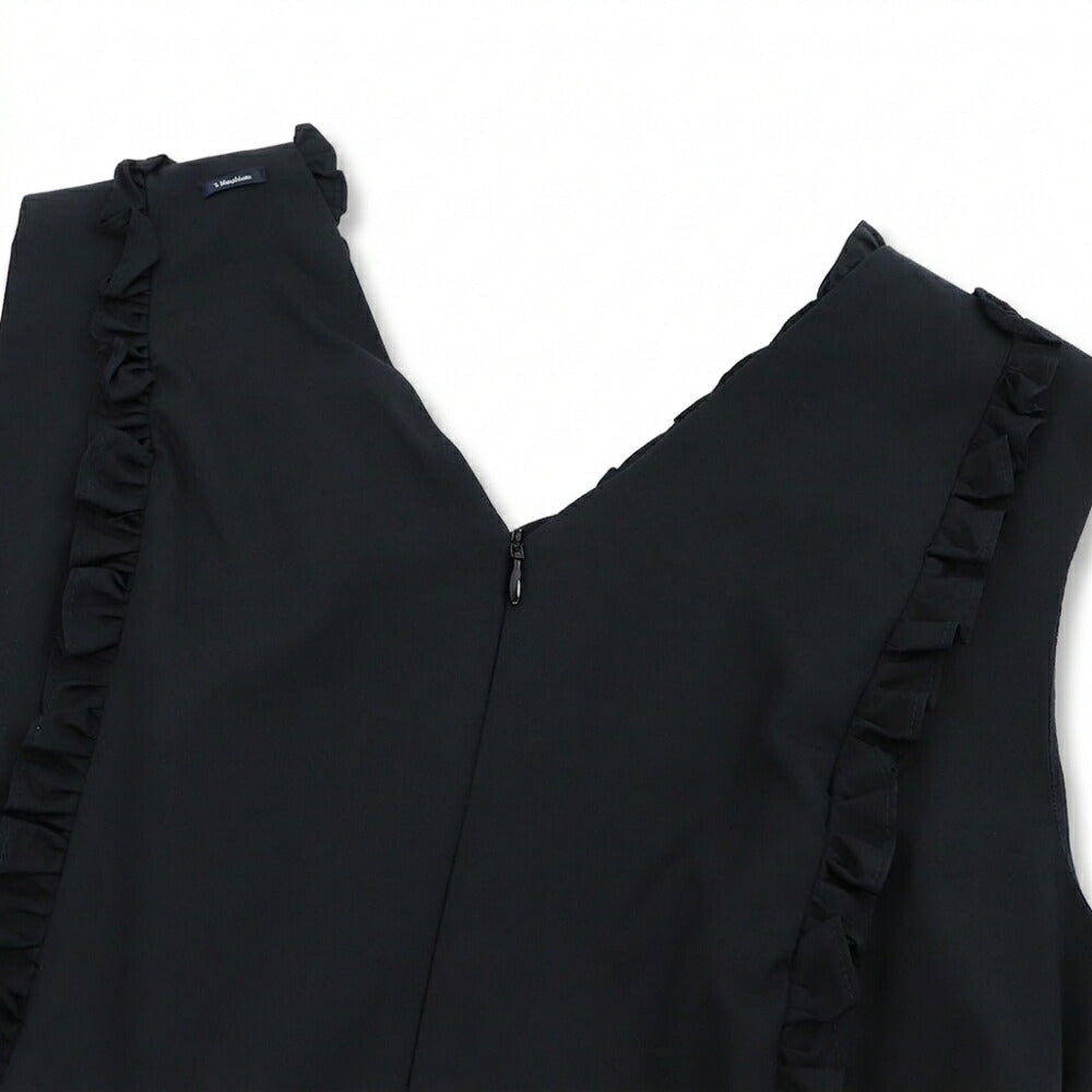 Max Mara ワンピース ブラック フリル Aライン ミディ丈 MILENA 29226051