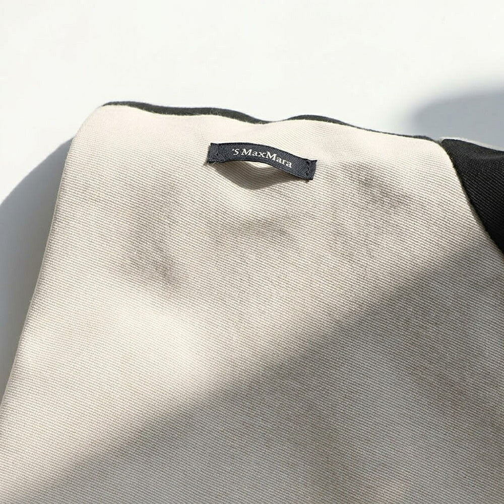 Max Mara ブラック×アイボリー ノースリーブ Aライン ミニワンピース 19221113