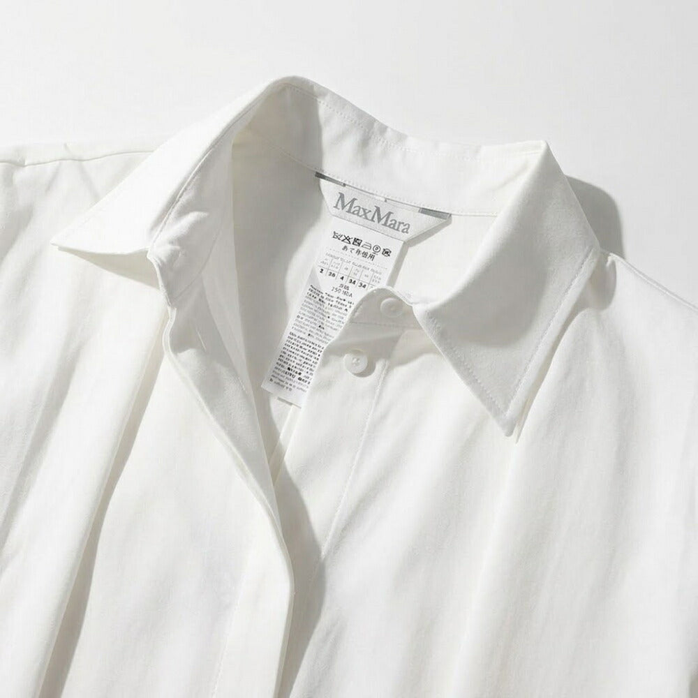 Max Mara ワンピース ホワイト シルク シャツワンピース ベルト シンプル 11221132