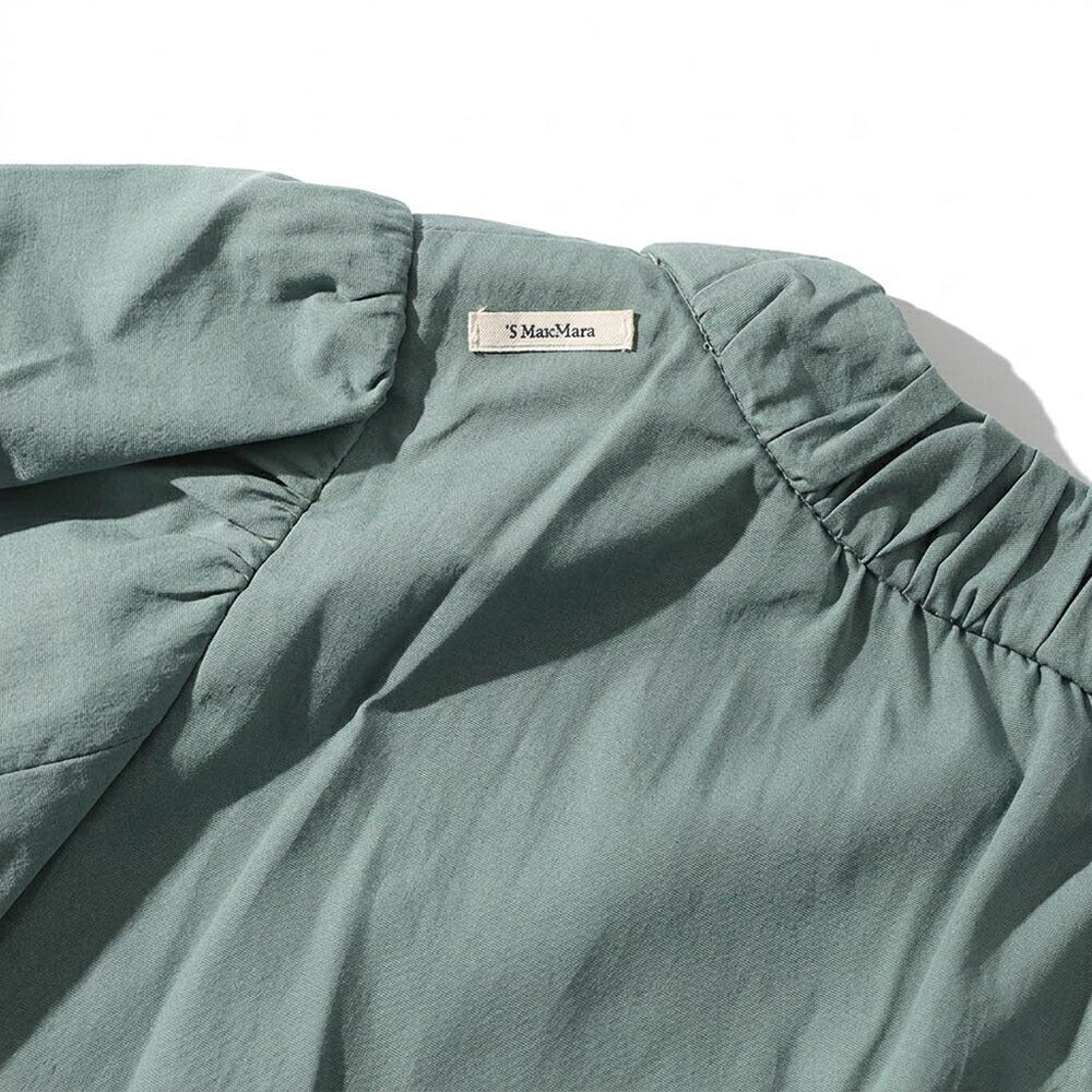 Max Mara ワンピース グリーン ライトグレー ビジュー付き Aラインワンピース ミニ丈 29226151