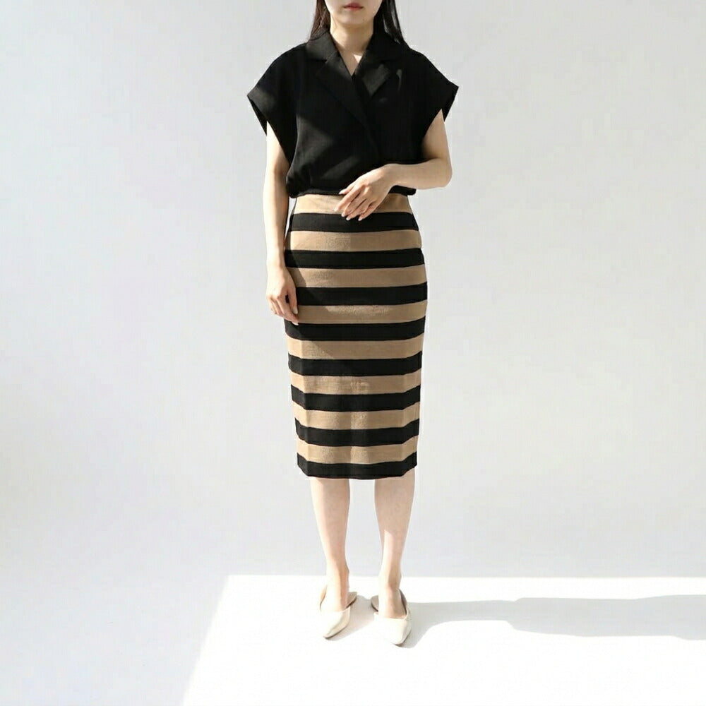 Max Mara ワンピース ブラック×ベージュ  ZAMPINO ペンシルスカート 21226081