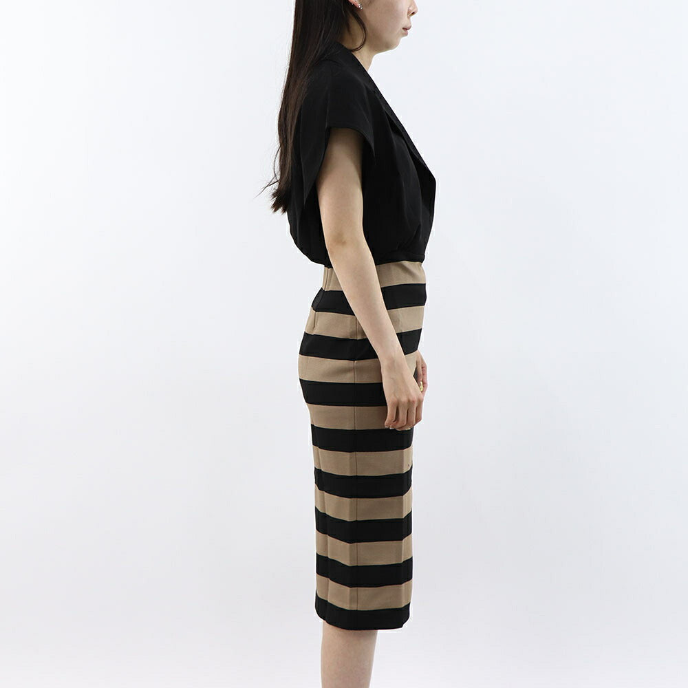 Max Mara ワンピース ブラック×ベージュ  ZAMPINO ペンシルスカート 21226081