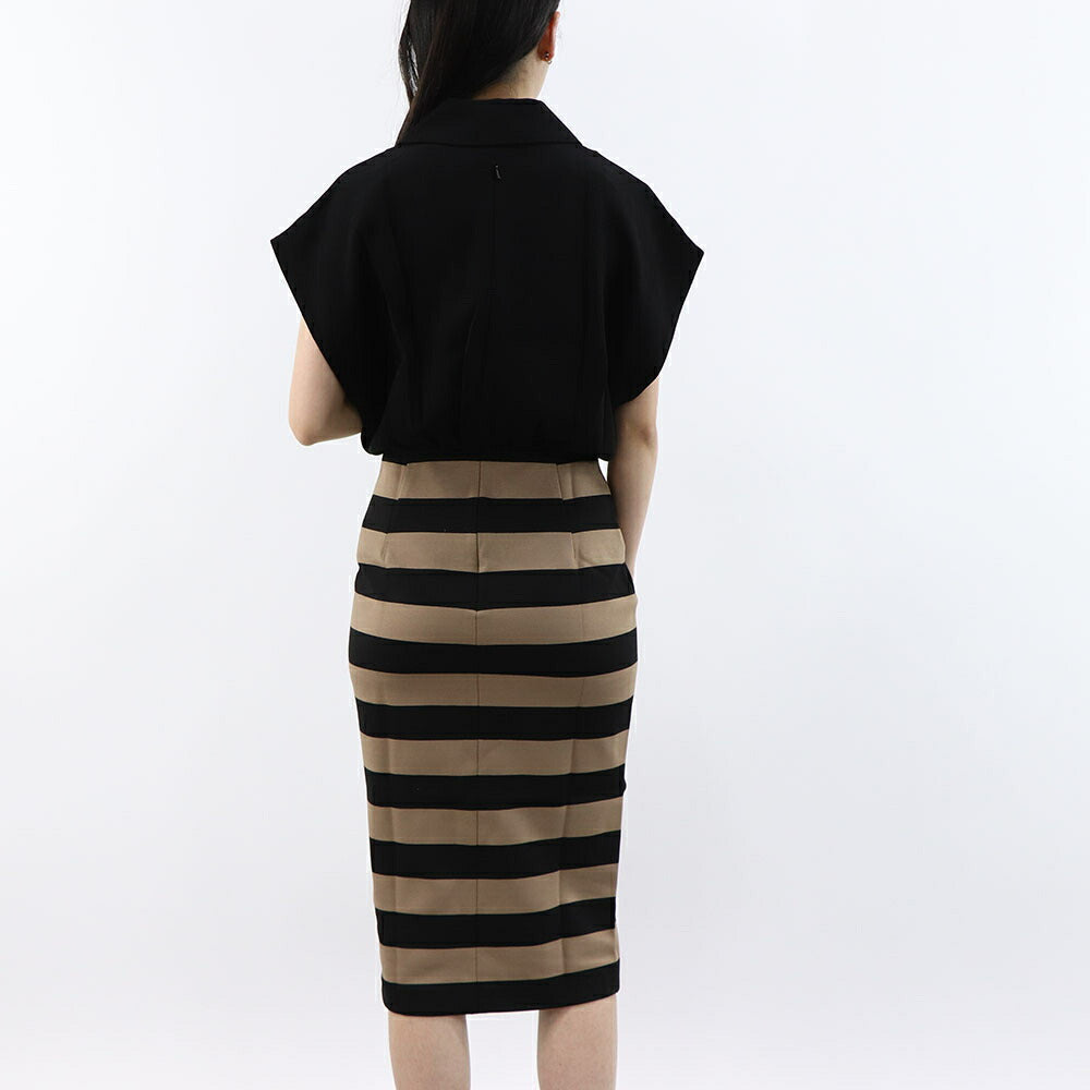Max Mara ワンピース ブラック×ベージュ  ZAMPINO ペンシルスカート 21226081