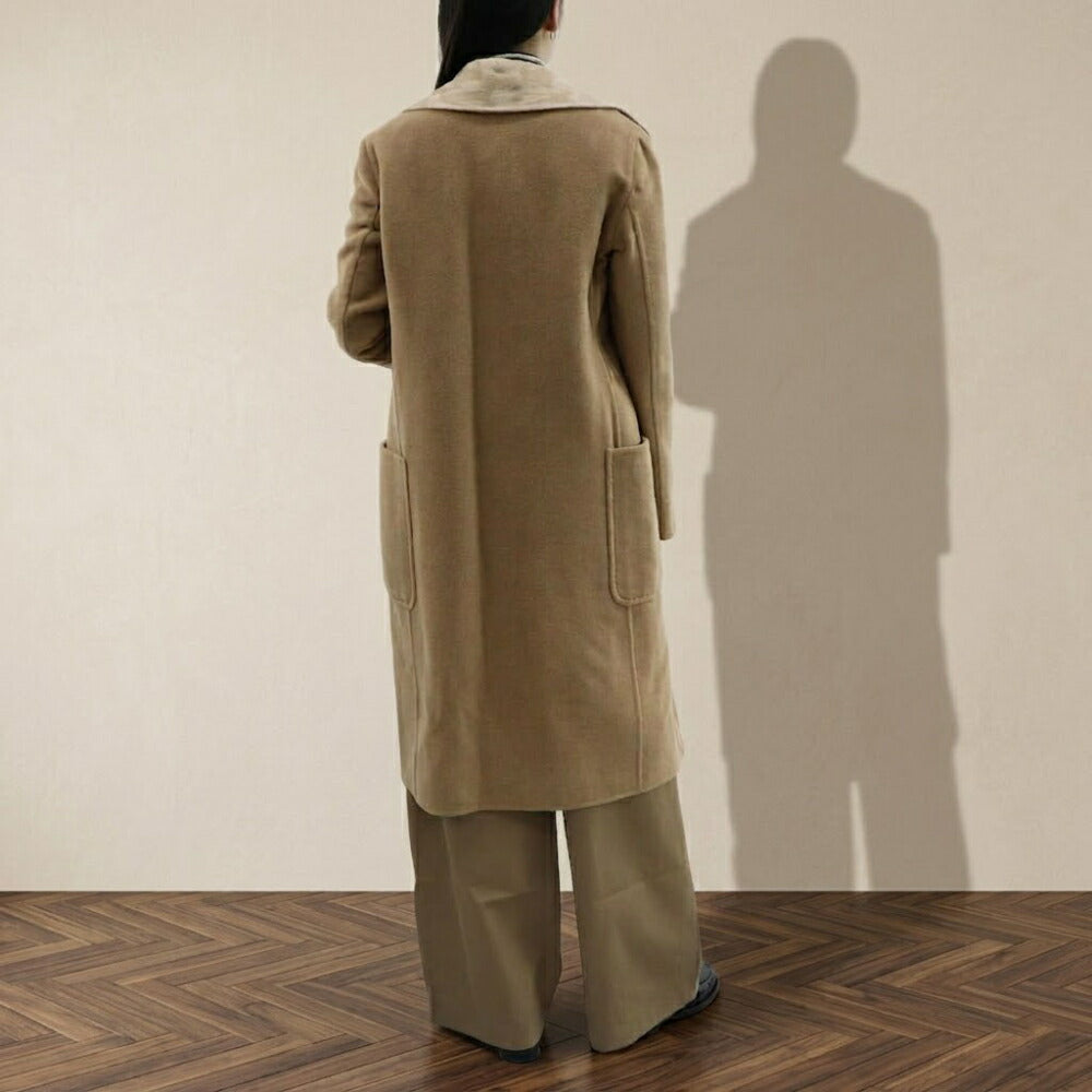 Max Mara キャメル ガウンコート ミディ丈 モノグラム柄 21016021