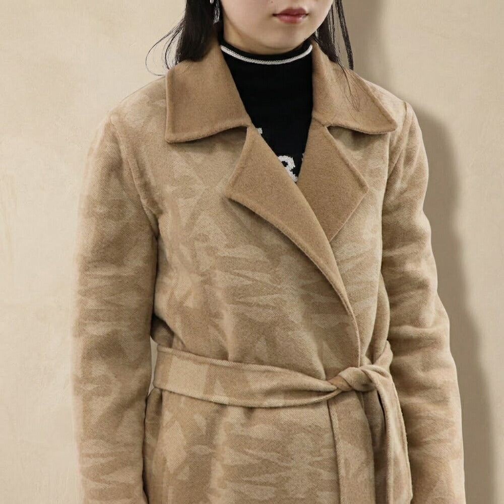 Max Mara キャメル ガウンコート ミディ丈 モノグラム柄 21016021