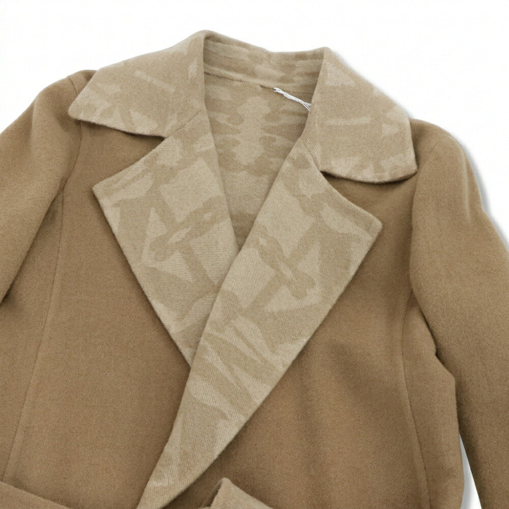 Max Mara キャメル ガウンコート ミディ丈 モノグラム柄 21016021