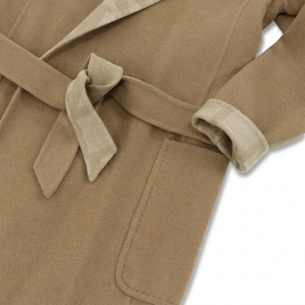 Max Mara キャメル ガウンコート ミディ丈 モノグラム柄 21016021