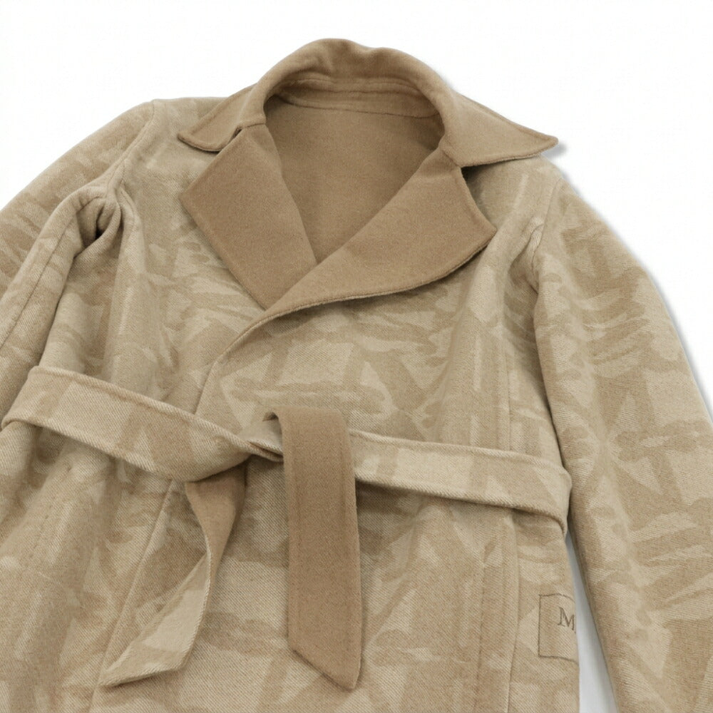 Max Mara キャメル ガウンコート ミディ丈 モノグラム柄 21016021