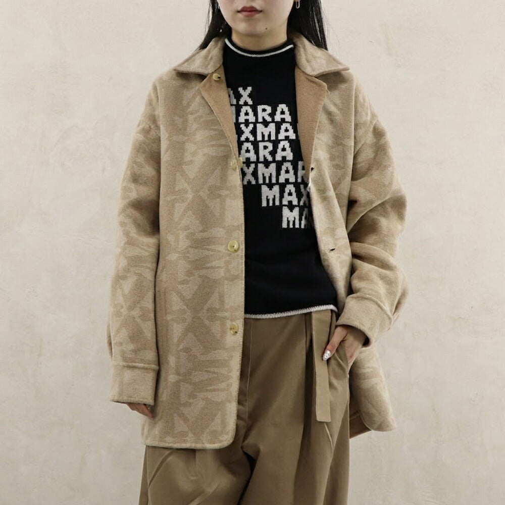 Max Mara キャメル ショートコート ジャケット モノグラム柄 21086021