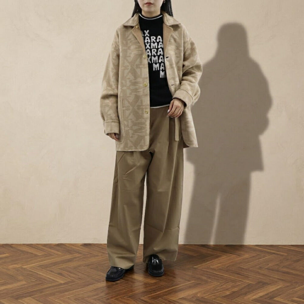 Max Mara キャメル ショートコート ジャケット モノグラム柄 21086021