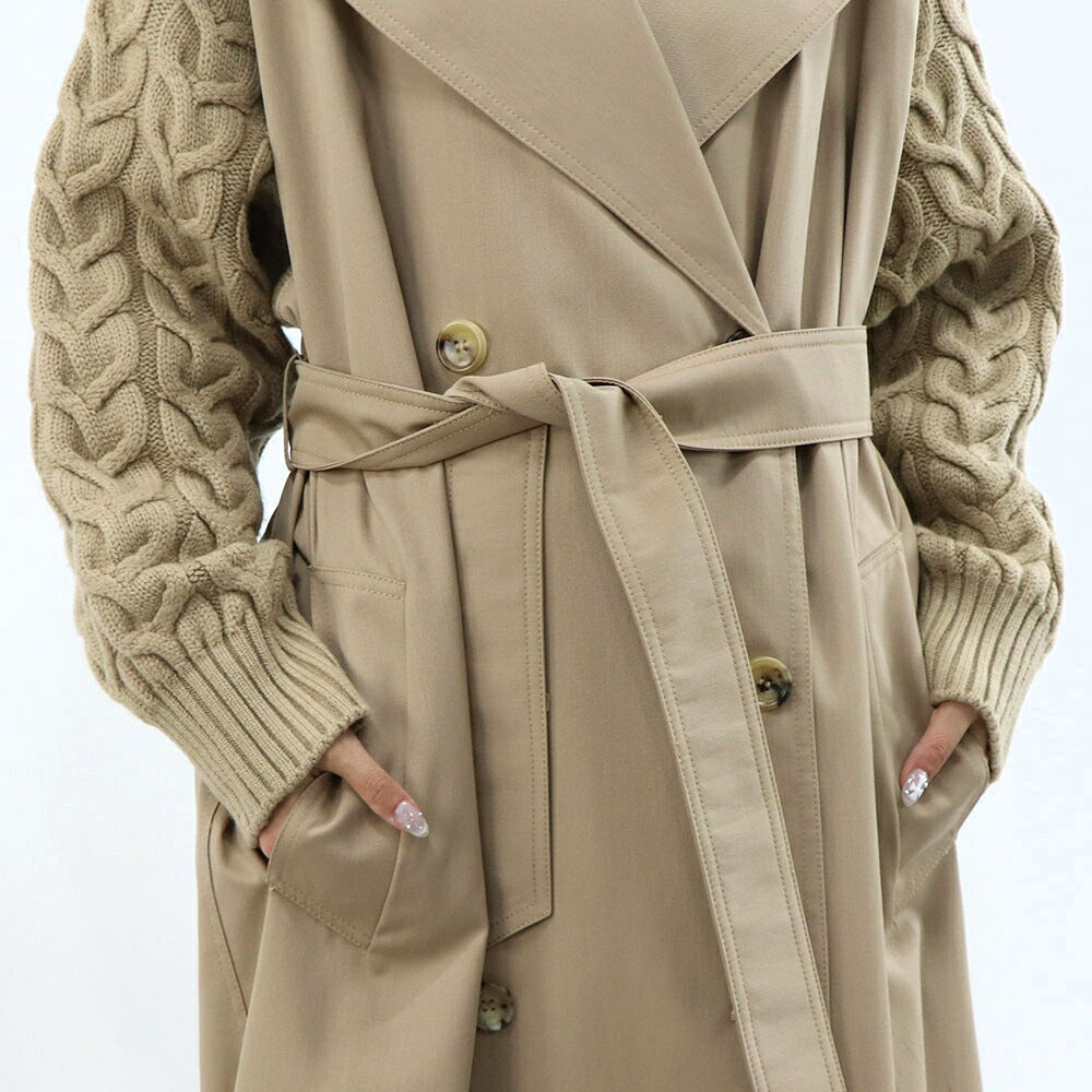Max Mara コート ライトブラウン ロング丈 トレンチコート ダブルブレスト 21126011