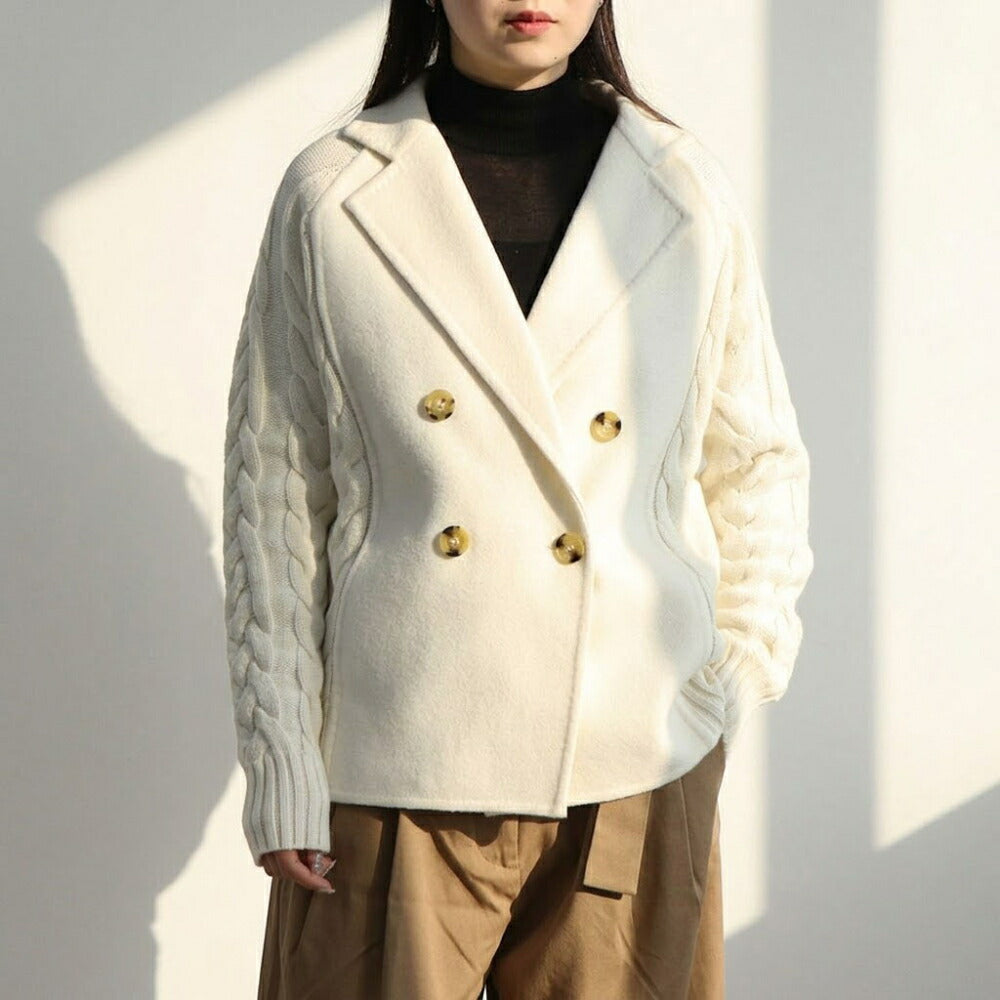 Max Mara コート ホワイト ニット ブレザー ジャケット 45265848