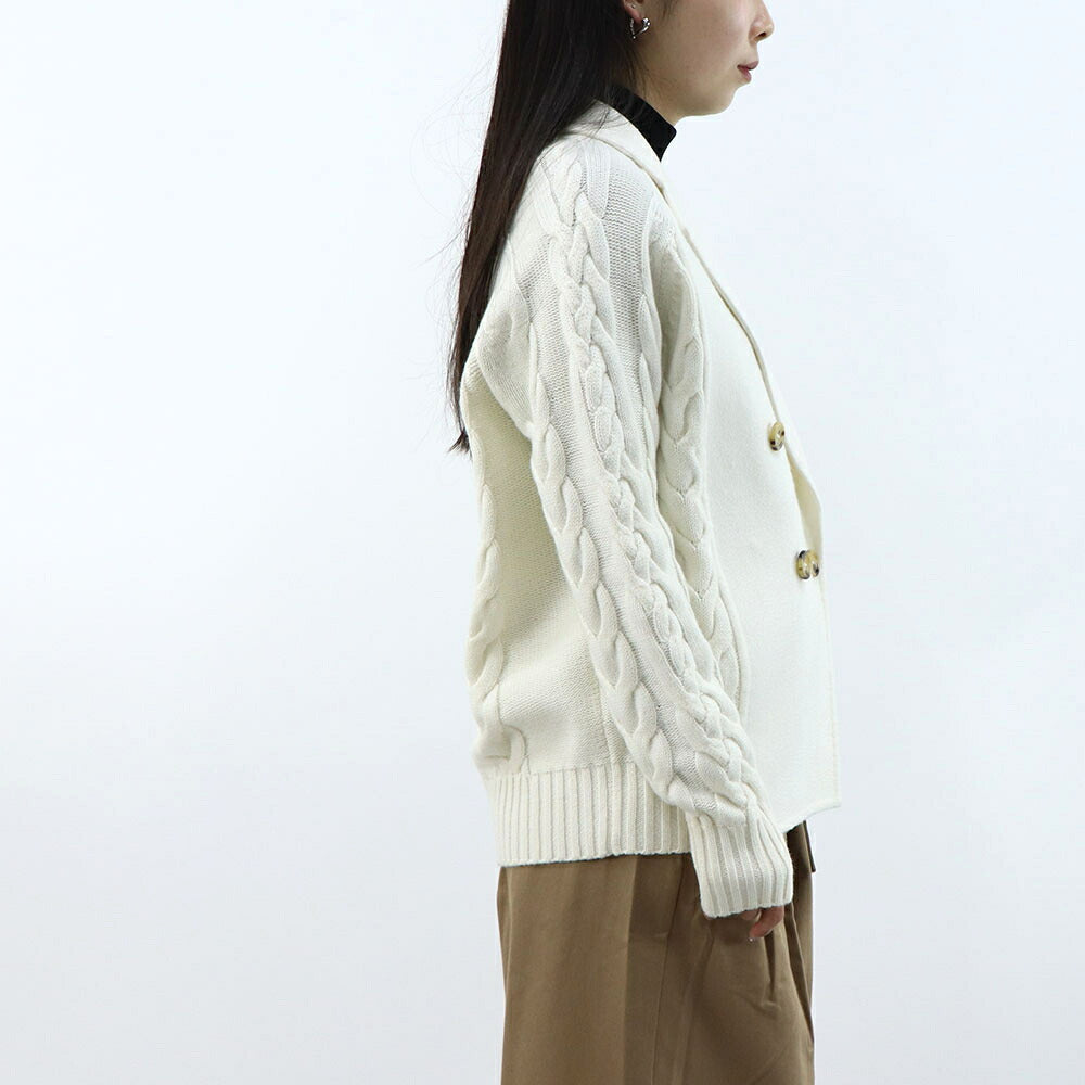 Max Mara コート ホワイト ニット ブレザー ジャケット 45265848
