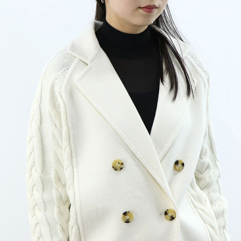 Max Mara コート ホワイト ニット ブレザー ジャケット 45265848