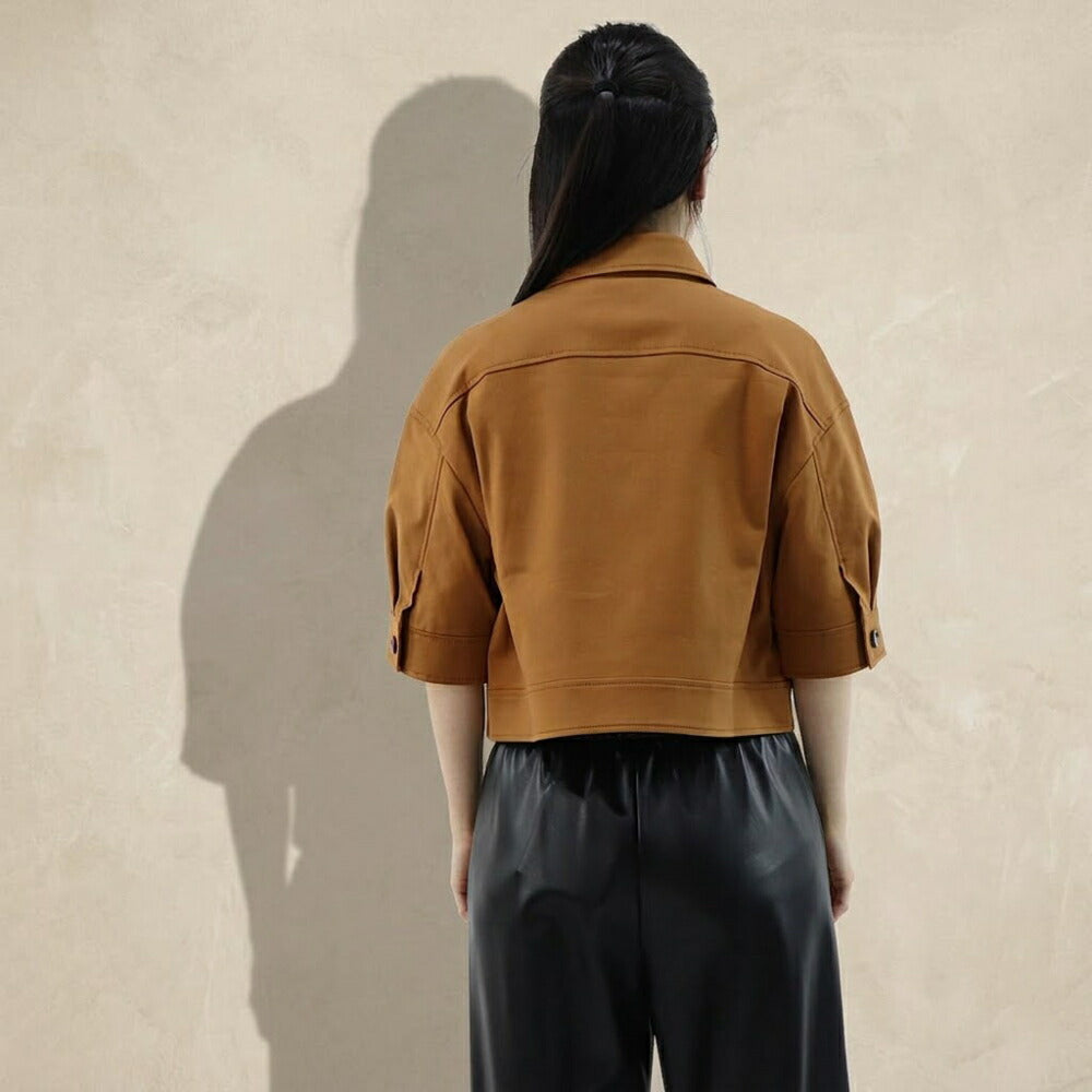 Max Mara ブラウス オレンジブラウン AGIATE ショート丈 ジャケット 11041102