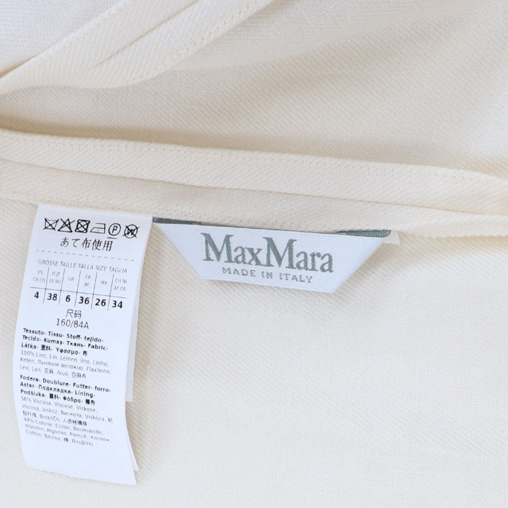 Max Mara ジャケット アイボリー リネン BOEMIA シングルジャケット 11041092