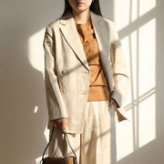Max Mara ジャケット ベージュ リネン 麻 ダブルジャケット 19041093