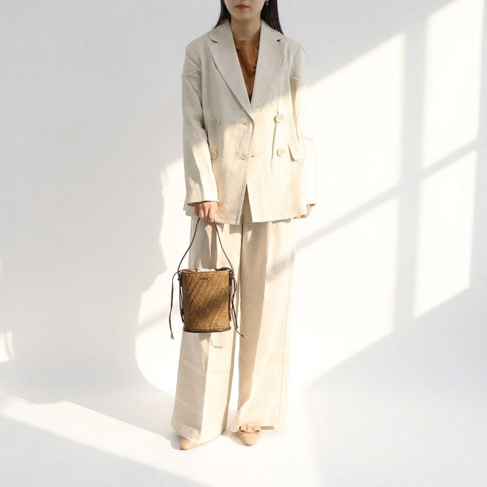 Max Mara ジャケット ベージュ リネン 麻 ダブルジャケット 19041093