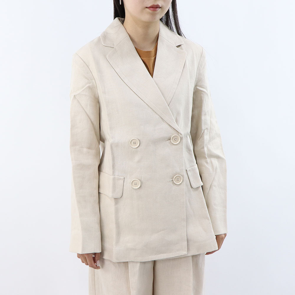 Max Mara ジャケット ベージュ リネン 麻 ダブルジャケット 19041093