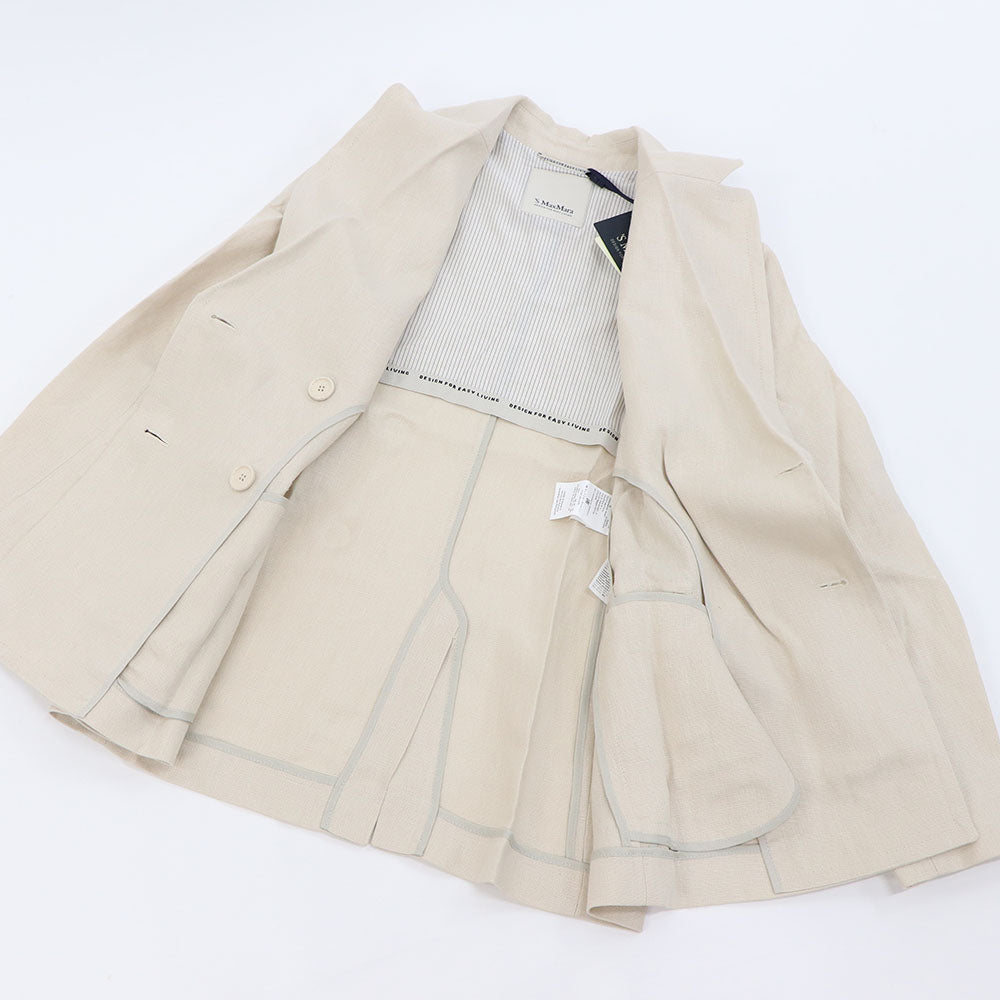 Max Mara ジャケット ベージュ リネン 麻 ダブルジャケット 19041093