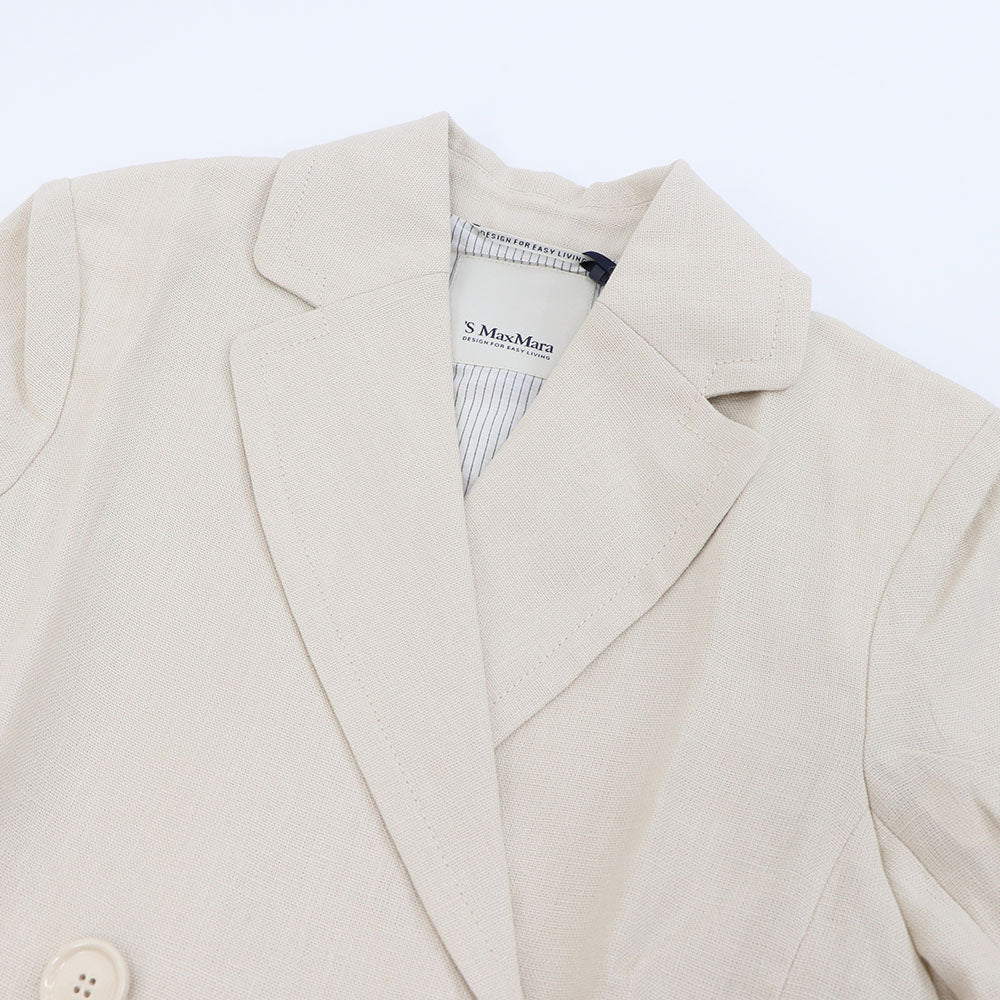 Max Mara ジャケット ベージュ リネン 麻 ダブルジャケット 19041093